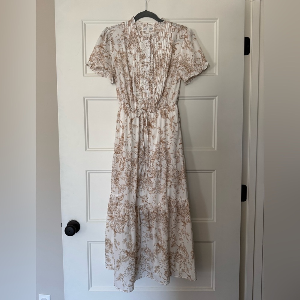 She + Sky Floral Toile Print Women's Dress